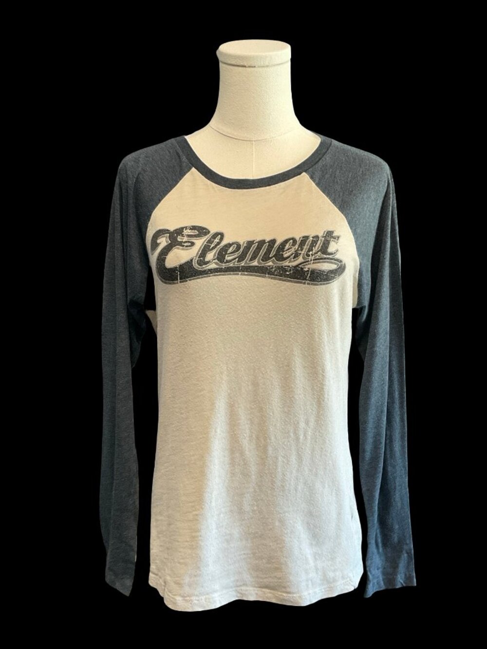 Dark Grey/Tan Henley Long Sleeve Tee w/ Brand Logo